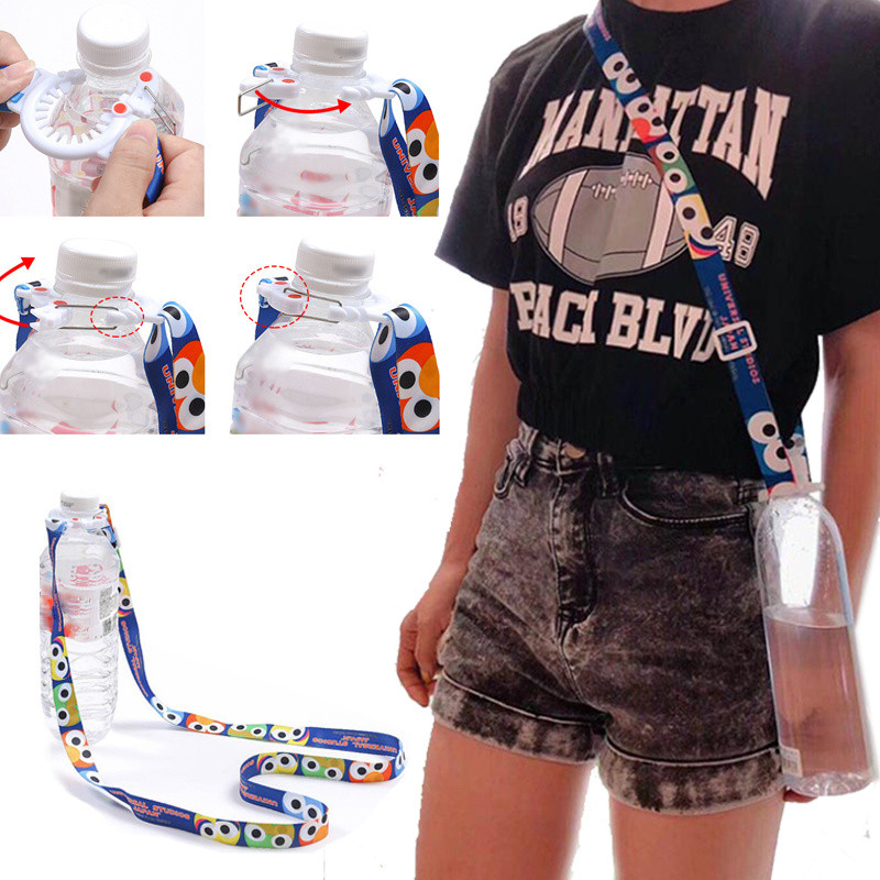 5 TK DIY veepudeli pandla tarvikud plastikust joogipudeli rihma köis pandla kaunistus kaelarihma pandla must valge