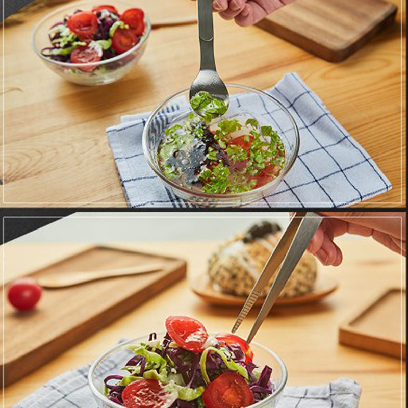 2 viename nerūdijančio plieno degustacinis šaukštas pincetas, skirtas vakarėliui virtuvės reikmenims Virėjos viryklės šaukšto įtaisas