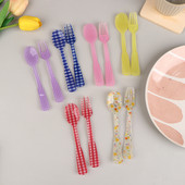 2 vnt / rinkinys Prancūziško stiliaus retro languotas desertinis šaukštas šakutė plastikinė arbatos kavos maišymo šaukštas vintažinių gėrimų stalo reikmenys arbatiniai šaukšteliai