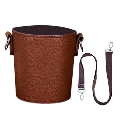 Kaasaskantav kohvitassihoidja Moodne kohvitassi kott Keskkonnasõbralik nahast käsitsi kantav tassikott Eemaldatav kettpakend (ilma tassita)