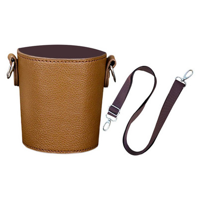 Kaasaskantav kohvitassihoidja Moodne kohvitassi kott Keskkonnasõbralik nahast käsitsi kantav tassikott Eemaldatav kettpakend (ilma tassita)