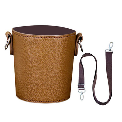 Kaasaskantav kohvitassihoidja Moodne kohvitassi kott Keskkonnasõbralik nahast käsitsi kantav tassikott Eemaldatav kettpakend (ilma tassita)