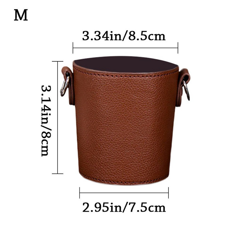 Kaasaskantav kohvitassihoidja Moodne kohvitassi kott Keskkonnasõbralik nahast käsitsi kantav tassikott Eemaldatav kettpakend (ilma tassita)