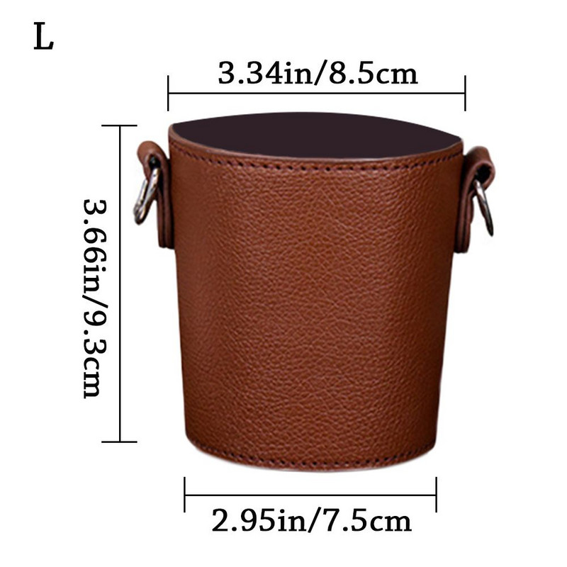 Kaasaskantav kohvitassihoidja Moodne kohvitassi kott Keskkonnasõbralik nahast käsitsi kantav tassikott Eemaldatav kettpakend (ilma tassita)