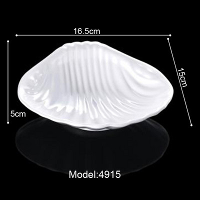 Melamino indai imituoti porcelianiniai lėkštės kriauklės patiekalai karštas puodas restoranas prieskonių patiekalas A5 melamino stalo indai vakarienės lėkštė