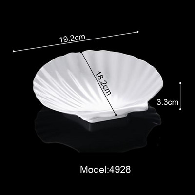 Melamino indai imituoti porcelianiniai lėkštės kriauklės patiekalai karštas puodas restoranas prieskonių patiekalas A5 melamino stalo indai vakarienės lėkštė