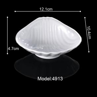 Melamino indai imituoti porcelianiniai lėkštės kriauklės patiekalai karštas puodas restoranas prieskonių patiekalas A5 melamino stalo indai vakarienės lėkštė