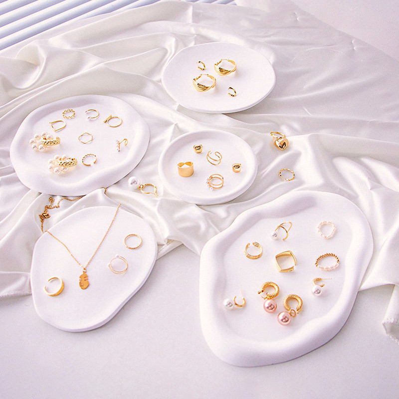 Ins Keraminis indų apvalkalas smulkmenos žiedas papuošalų indų lėkštė maistui patiekti padėklas Vaisių dubuo pusryčių laikymo talpyklos kambario dekoras