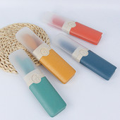 Nešiojamas daugkartinio naudojimo šaukšto šakutės kelioninis piknikas iš kviečių šiaudų stalo įrankių rinkinys su nešiojimo dėžute studentų biurui