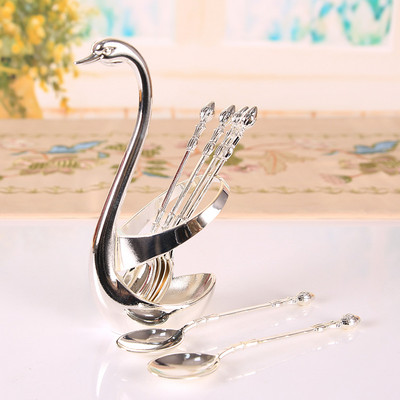 Jäätis kook Kohv Tee Segamislusikad Magustoit Luigehoidja Söögiriistad Lusikad Komplekt Söögiriistad Kööginõud 1 7 tk komplekt