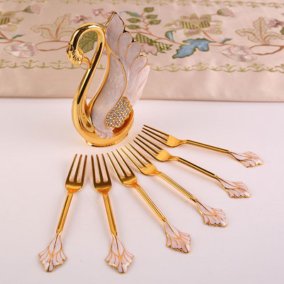 Jäätis kook Kohv Tee Segamislusikad Magustoit Luigehoidja Söögiriistad Lusikad Komplekt Söögiriistad Kööginõud 1 7 tk komplekt