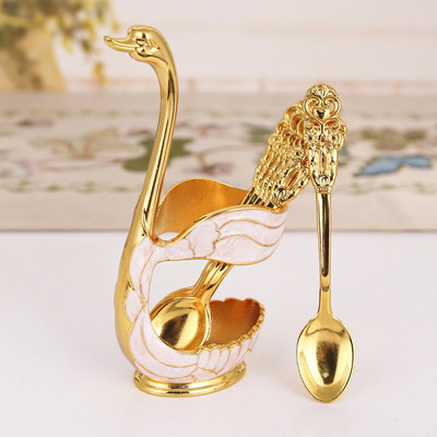 Jäätis kook Kohv Tee Segamislusikad Magustoit Luigehoidja Söögiriistad Lusikad Komplekt Söögiriistad Kööginõud 1 7 tk komplekt