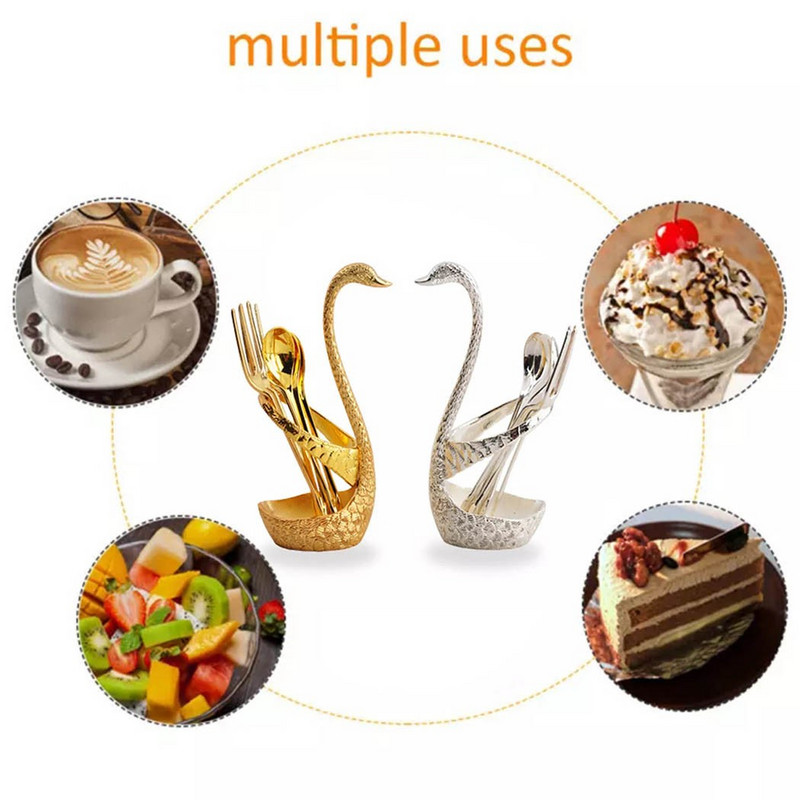 Jäätis kook Kohv Tee Segamislusikad Magustoit Luigehoidja Söögiriistad Lusikad Komplekt Söögiriistad Kööginõud 1 7 tk komplekt