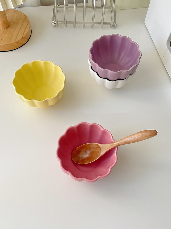 Japoniškas 210 ml Creative Mini keramikinis dubuo Ins Style Girl Heart Puikus desertinis jogurto dubuo pusryčių avižiniai dribsniai paukščio lizdo dubuo