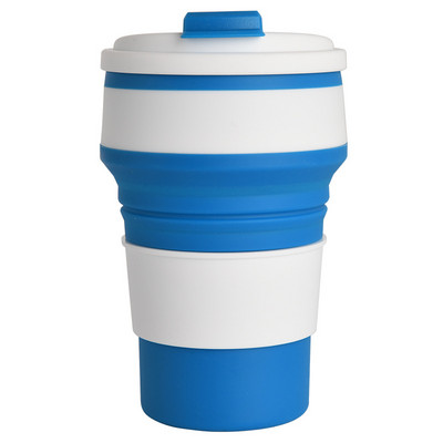 Nešiojamas silikoninis mini sulankstomas puodelis su dangteliu lauko kempingo karštam vandeniui atsparus kavos puodelis Kelioninis burnos skalavimo skystis Teleskopinis puodelis