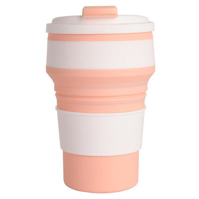 Nešiojamas silikoninis mini sulankstomas puodelis su dangteliu lauko kempingo karštam vandeniui atsparus kavos puodelis Kelioninis burnos skalavimo skystis Teleskopinis puodelis