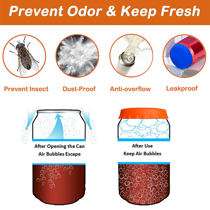 8 komada višebojnih standardnih poklopaca za limenke za piće, nepropusni mekani silikonski čep za piće, zaštitni poklopac za bocu piva, soda cole