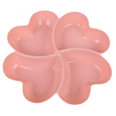 Širdies formos vaisių lėkštės Kūrybinės lėkštės Džiovintų vaisių užkandžių lėkštės Padalintos saldainių desertinės lėkštės