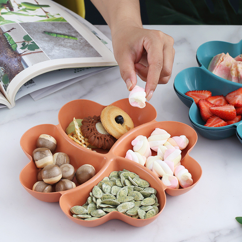 Širdies formos vaisių lėkštės Kūrybinės lėkštės Džiovintų vaisių užkandžių lėkštės Padalintos saldainių desertinės lėkštės