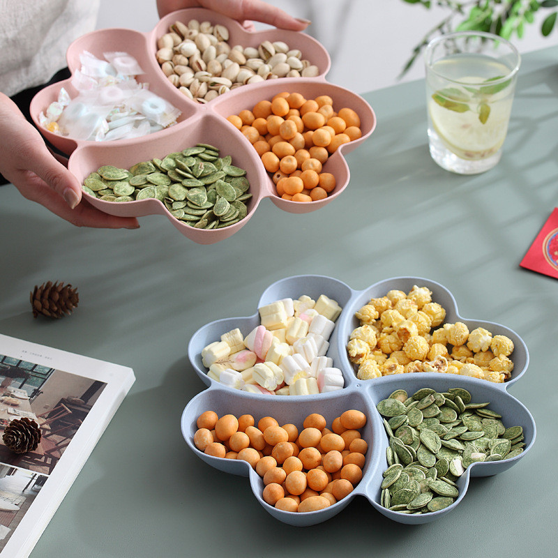 Širdies formos vaisių lėkštės Kūrybinės lėkštės Džiovintų vaisių užkandžių lėkštės Padalintos saldainių desertinės lėkštės