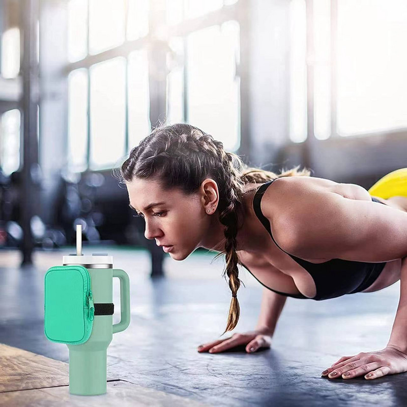 Geantă de transport pentru sticle de apă din neopren Smooth Trip, cu husă pentru telefon, buzunare și curea reglabilă pentru Stanley 40oz 20oz 30oz