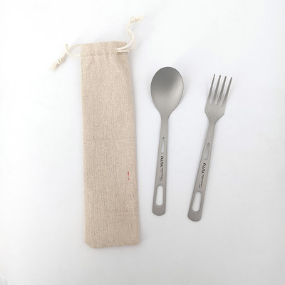 Puhast titaanist lauanõude komplekt välitingimustes kasutamiseks külmunud noa ja kahvli lusikas söögipulgad reisimatkamiseks kaasaskantav noa ja kahvli komplekt