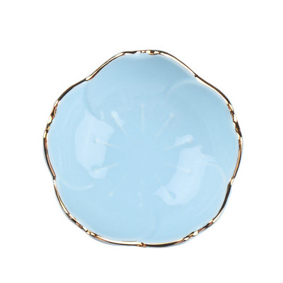 Japoniško stiliaus keraminiai gėlių patiekalai, pagardinimo dubuo Sakura keraminis indas, žiedas, lėkštė, padažas, patiekalas, virtuvės reikmenys