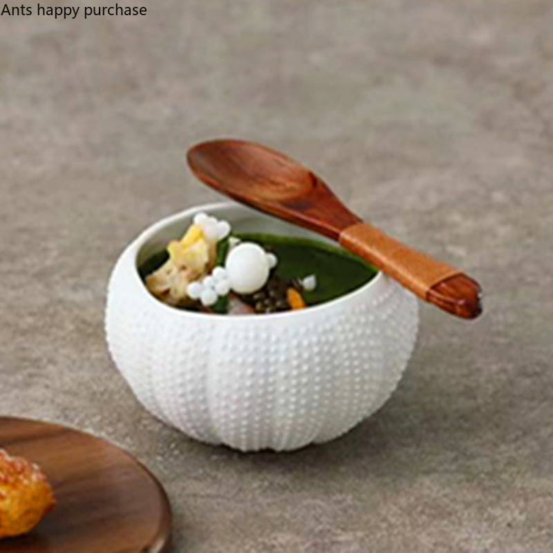 Valge keraamiline taldrik Merisiiliku kujuline magustoidukauss Restoran õhtusöök taldrik puuviljasalati kauss Dekoratiivne kausid roog Kodu lauanõud