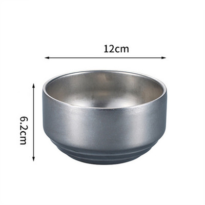 Europietiškas dvisluoksnis nerūdijančio plieno ryžių dubuo, apsaugantis nuo nuplikimo ramen vakarienės dubenys Virtuvės stalo reikmenys Šviežios laikymo reikmenys