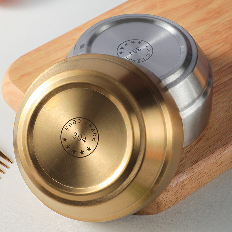 Europietiškas dvisluoksnis nerūdijančio plieno ryžių dubuo, apsaugantis nuo nuplikimo ramen vakarienės dubenys Virtuvės stalo reikmenys Šviežios laikymo reikmenys