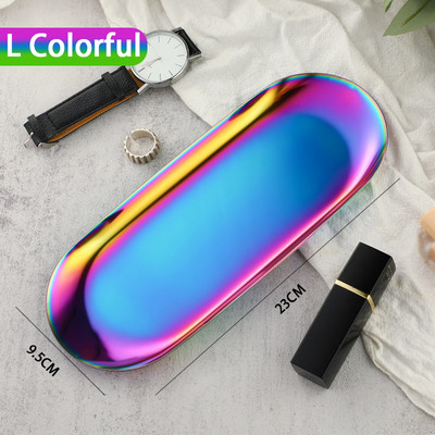 Korėjietiško stiliaus INS Wind nerūdijančio plieno papuošalų padėklas stalinis laikymo lėkštė Kosmetika papuošalų plokštė metalinis padėklas Didmeninė prekyba