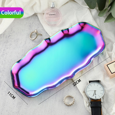 Korėjietiško stiliaus INS Wind nerūdijančio plieno papuošalų padėklas stalinis laikymo lėkštė Kosmetika papuošalų plokštė metalinis padėklas Didmeninė prekyba