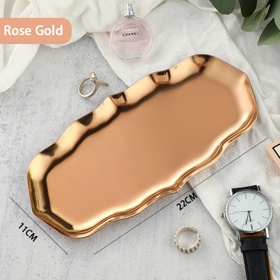 Korėjietiško stiliaus INS Wind nerūdijančio plieno papuošalų padėklas stalinis laikymo lėkštė Kosmetika papuošalų plokštė metalinis padėklas Didmeninė prekyba