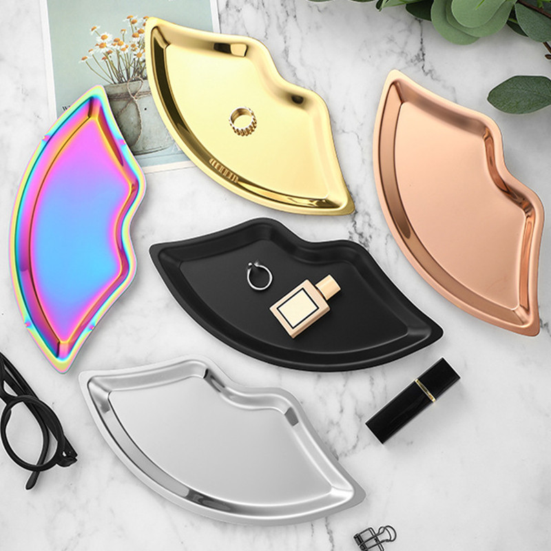 Korėjietiško stiliaus INS Wind nerūdijančio plieno papuošalų padėklas stalinis laikymo lėkštė Kosmetika papuošalų plokštė metalinis padėklas Didmeninė prekyba