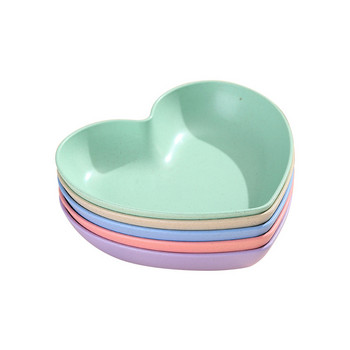 1PCS Love Heart Spit Bone Dish Домакинска хранителна пластмасова тава Плодова чиния Плоча за торта Ястие с кости Маса за хранене Чиния за боклук