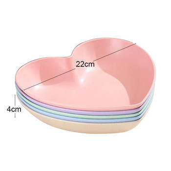 1PCS Love Heart Spit Bone Dish Домакинска хранителна пластмасова тава Плодова чиния Плоча за торта Ястие с кости Маса за хранене Чиния за боклук