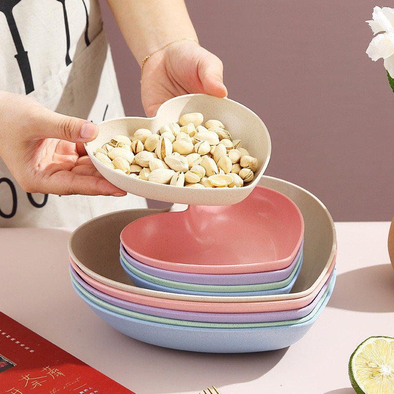 1 ΤΕΜ. Love Heart Spit Bone πιάτο Οικιακής ποιότητας τροφίμων Πλαστικός δίσκος Πιάτο φρούτων Πιάτο κέικ Κοκάλινο πιάτο Τραπεζαρία Πιάτο σκουπιδιών