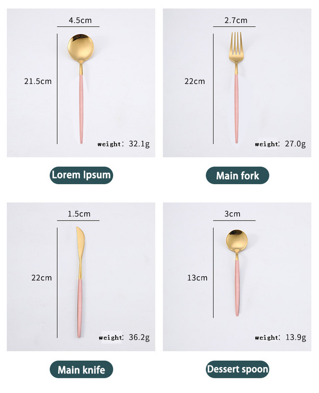20 tk Kuldne roostevabast terasest söögiriistade komplekt Peegel Hõbedane nuga Kahvel Lusikas Lauanõude komplekt Nõudepesumasinas pestav