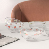 Koreai egyszerű, átlátszó üvegtál Kreatív gyümölcssalátatál Reggeli tál Desszert Madárfészek tál