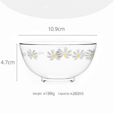 Korea lihtne läbipaistev klaasist kauss Loominguline puuviljasalatikauss Hommikusöögikauss Magustoidukauss Linnupesa kauss