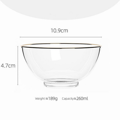 Korea lihtne läbipaistev klaasist kauss Loominguline puuviljasalatikauss Hommikusöögikauss Magustoidukauss Linnupesa kauss