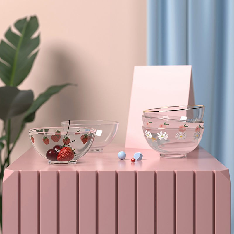 Koreai egyszerű, átlátszó üvegtál Kreatív gyümölcssalátatál Reggeli tál Desszert Madárfészek tál