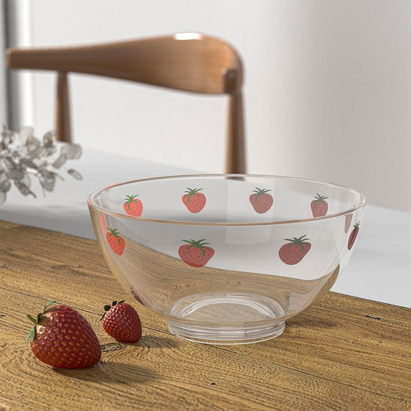 Koreai egyszerű, átlátszó üvegtál Kreatív gyümölcssalátatál Reggeli tál Desszert Madárfészek tál