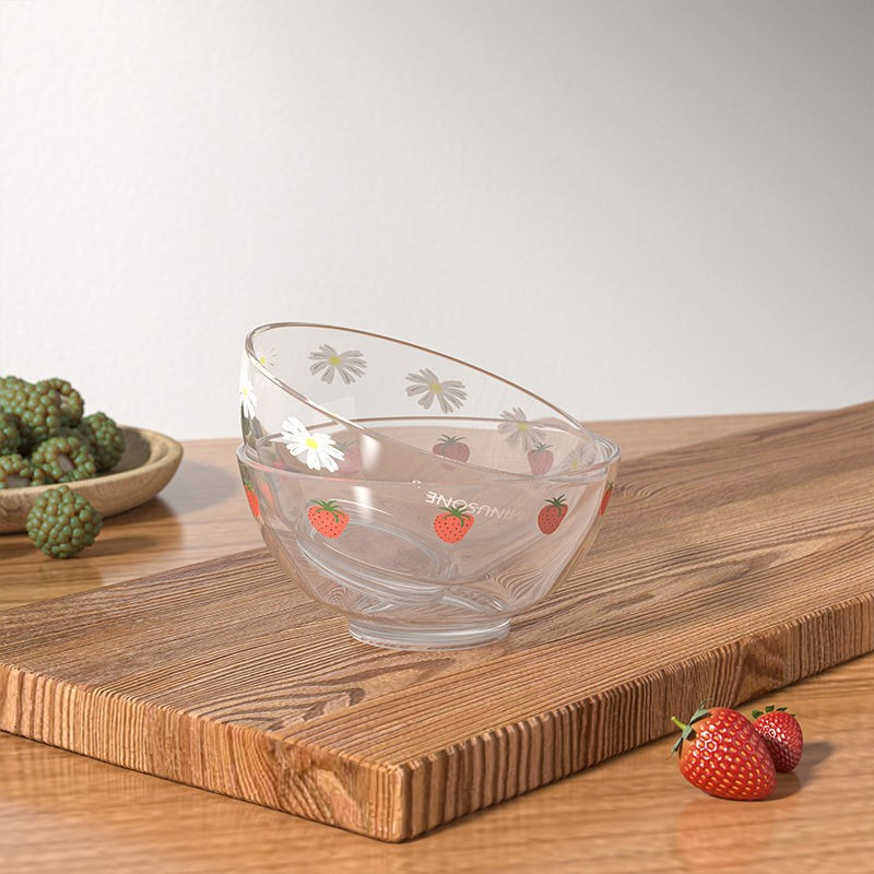 Koreai egyszerű, átlátszó üvegtál Kreatív gyümölcssalátatál Reggeli tál Desszert Madárfészek tál