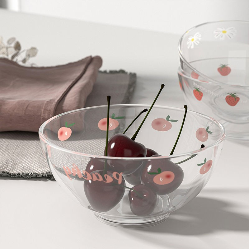 Koreai egyszerű, átlátszó üvegtál Kreatív gyümölcssalátatál Reggeli tál Desszert Madárfészek tál