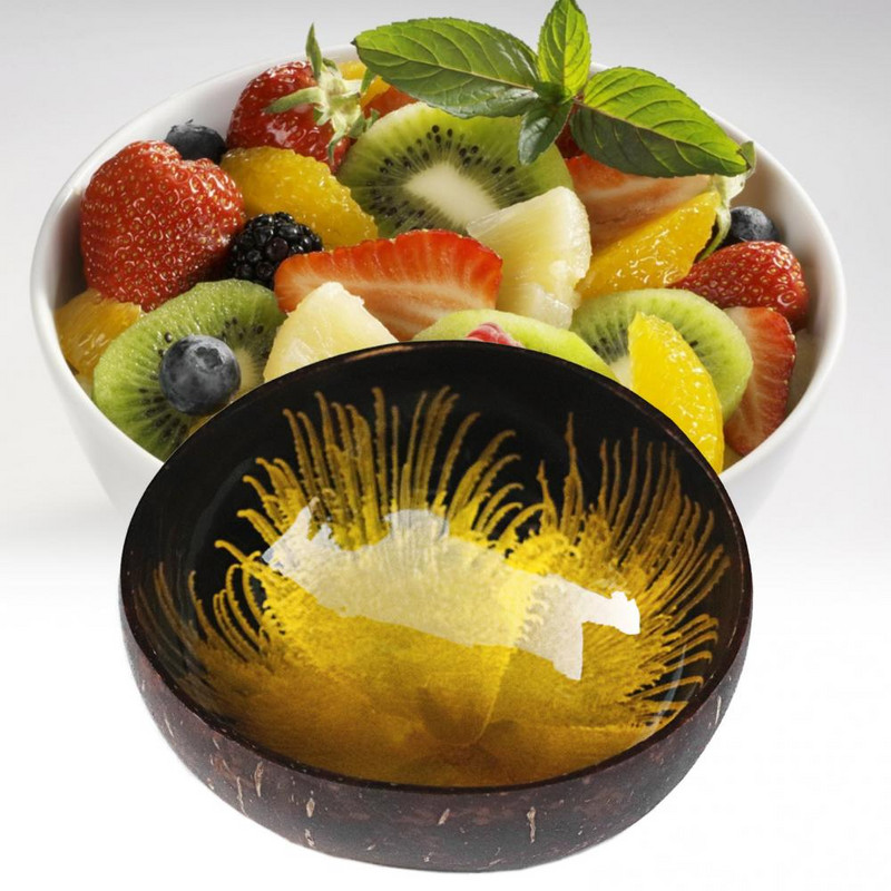 Kausi salatikonteiner Võtme hoiualus Kookospähkli koorega kodukaunistus Käsitöö