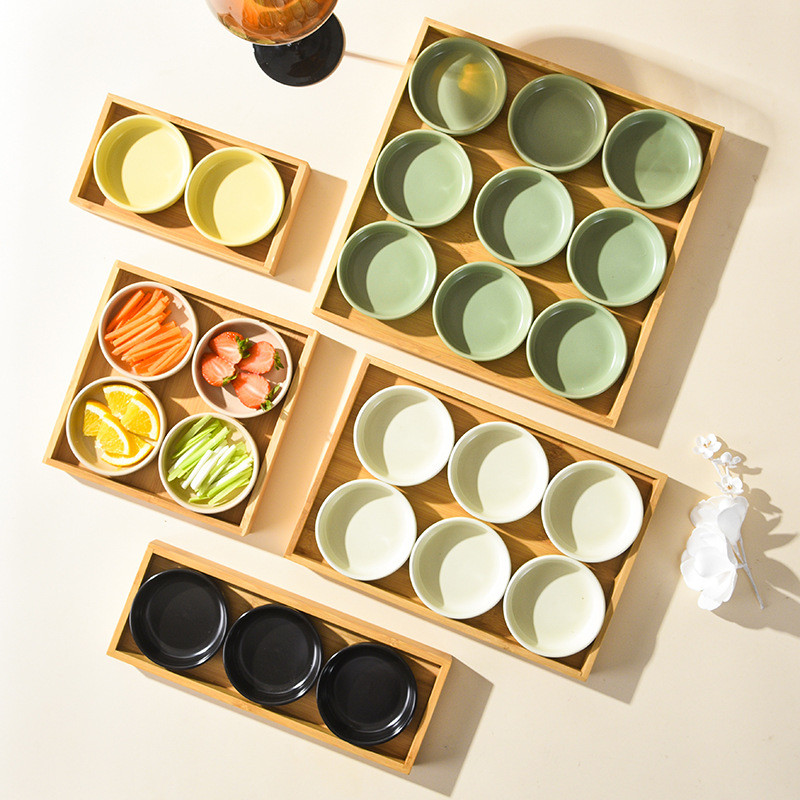 Keramičko posuđe u japanskom stilu Okruglo jelo sa začinima Sushi umak Jednobojna voćna grickalica Mali tanjur Dodaci za dom