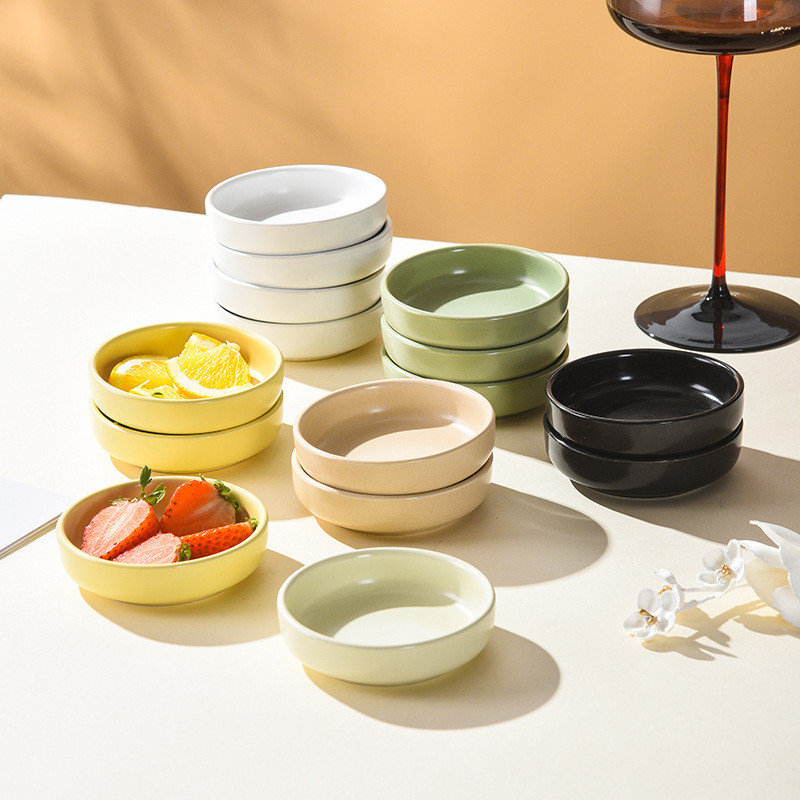 Keramičko posuđe u japanskom stilu Okruglo jelo sa začinima Sushi umak Jednobojna voćna grickalica Mali tanjur Dodaci za dom
