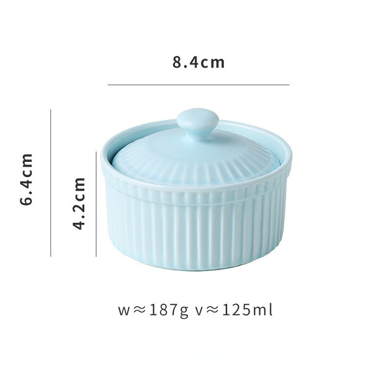 Modernus keramikinis su dangteliu desertinis dubenėlis porcelianinis mažas sriubos dubenėlis Tortų kepimo formos virtuvės reikmenys H144