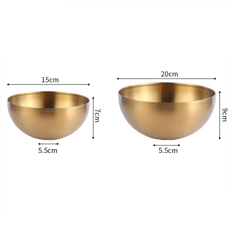 Didelės talpos korėjietiška sriuba, nerūdijantis plienas, auksinis sidabras salotų dubenys, ryžių makaronai ramen dubuo virtuvės stalo reikmenys maisto indas